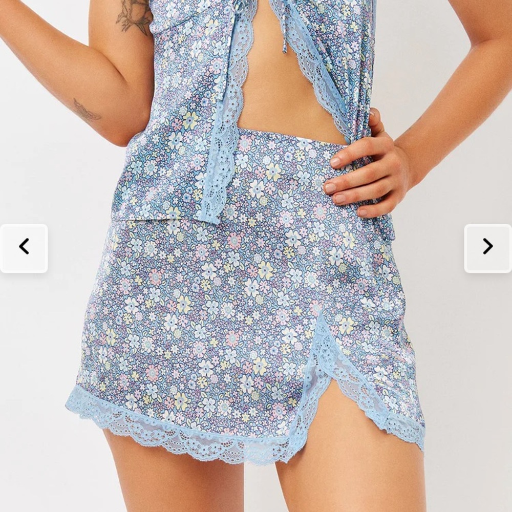 Frankie’s Bikinis Silk & Lace Skirt